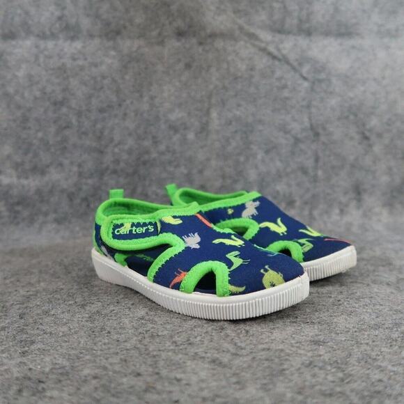 Carters Shoes Kids 7 Water Sandal Casual Toddler Dinosaurs Blue Green Aquatic - Picture 1 of 12